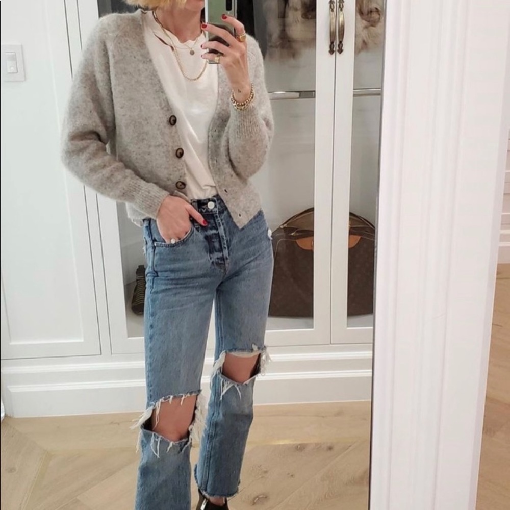 Anine Bing Mason Mohair Cropped Sweater Sz Medium